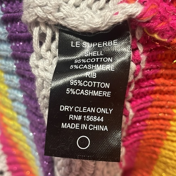 Le Superbe Silver Lining Sinbad Cotton Cashmere-Blend Sweater Size XS - Picture 12 of 12